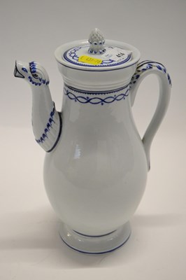 Lot 414 - An unusual porcelain coffee pot, the spout...