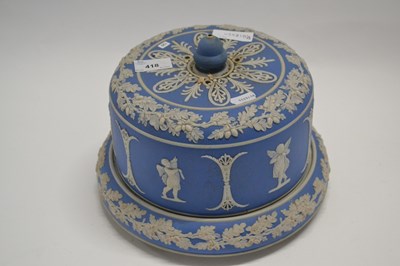 Lot 418 - A Wedgwood type blue Jasper ware cheese dish...