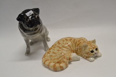 Lot 427 - A Winstanley model of a cat with light brown...