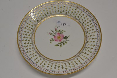 Lot 433 - A Swansea porcelain plate the floral centre...