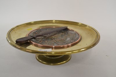 Lot 436 - Arts & Crafts style copper and brass tazza...