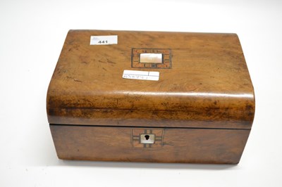 Lot 441 - A 19th Century box with mother of pearl inlay...