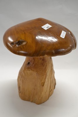 Lot 442 - A carved wooden model of a toadstool with...