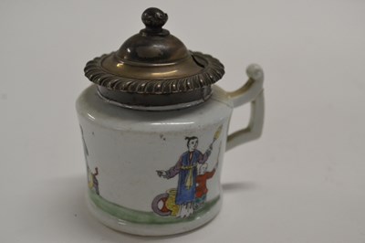 Lot 445 - A Worcester porcelain mustard pot with metal...