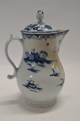 Lot 452 - A large Lowestoft porcelain jug and cover with...