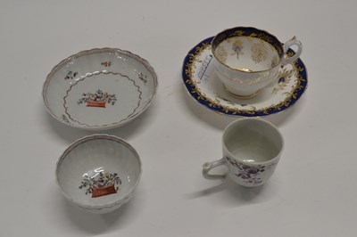 Lot 460 - Group of tea wares including an early blue and...