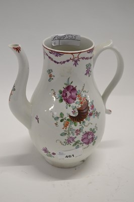 Lot 461 - A Lowestoft porcelain coffee pot with...