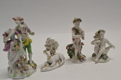 Lot 474 - A group of four English porcelain figures...