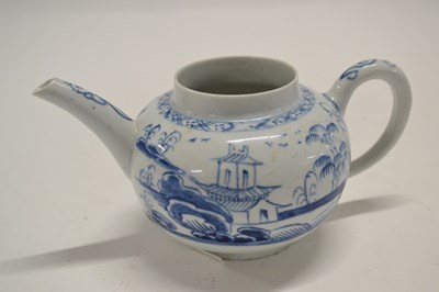 Lot 476 - An early Bow porcelain teapot with blue floral...