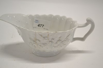 Lot 477 - A Bow porcelain blanc de chine sauce boat, the...