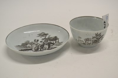 Lot 479 - A Worcester porcelain tea bowl and saucer,...