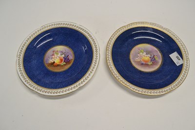 Lot 490 - Two New Chelsea Staffordshire plates painted...