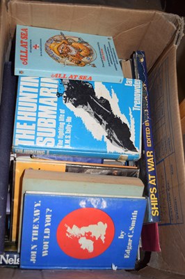 Lot 644 - ONE BOX MIXED BOOKS, WARTIME, NAVAL INTEREST ETC