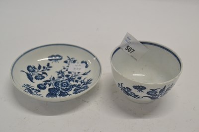 Lot 507 - An 18th Century Worcester porcelain tea bowl...