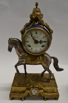 Lot 547 - A Victorian gilt brass mantel clock, the clock...