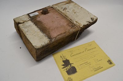 Lot 549 - A block of wood retrieved from HMS Victory...