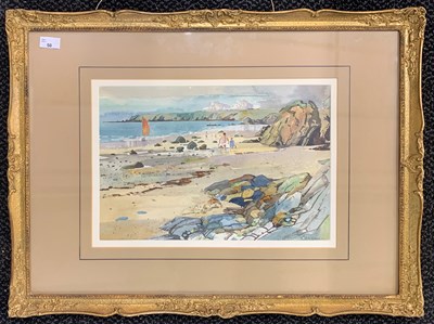 Lot 50 - E.R. Roberts (British, 20th century), "Beach...