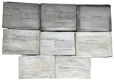 Lot 1204 - ONE PACKET: Various 19th century vellum...