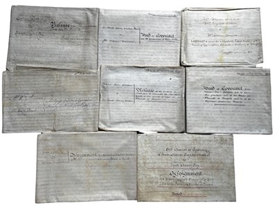 Lot 1207 - ONE PACKET: Various 19th century vellum...