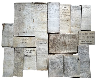 Lot 1219 - ONE PACKET: Various 19th century vellum...