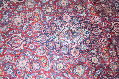 Lot 378 - Karajeh runner carpet decorated with large...