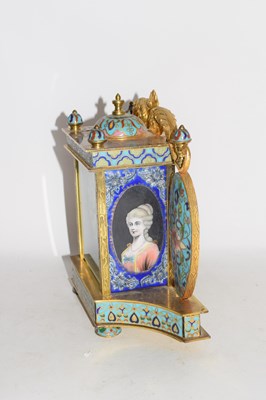Lot 385 - Contemporary brass and cloisonne mounted...