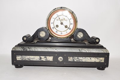 Lot 392 - Victorian black slate and grey marble cased...