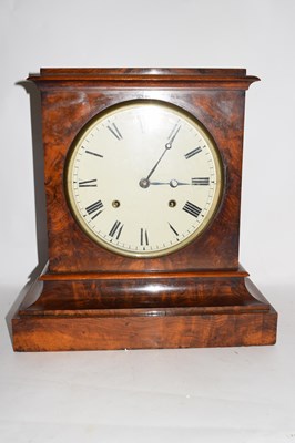 Lot 393 - 19th century mantel clock, white enamelled...