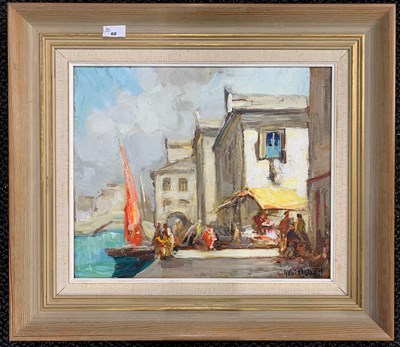 Lot 60 - Knut Norman (Swedish,1896-1977) Venice scene,...