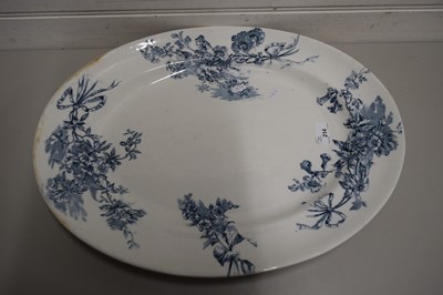 Lot 214 - LARGE VICTORIAN OVAL MEAT PLATE DECORATED WITH...