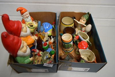 Lot 220 - TWO SHOE BOXES VARIOUS GNOME ORNAMENTS, GNOME...