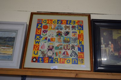 Lot 258 - FRAMED TAPESTRY NURSERY PICTURE
