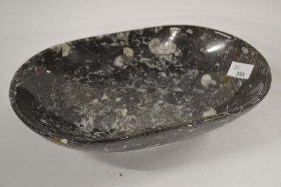 Lot 335 - A fossil bowl, approx. 32cm long x 21cm wide x...