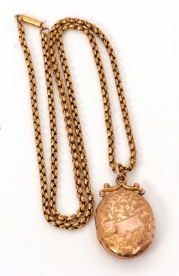 Lot 144 - A belcher chain and locket, the belcher link...