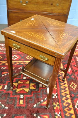 Lot 562 - An Edwardian rosewood and floral inlaid...