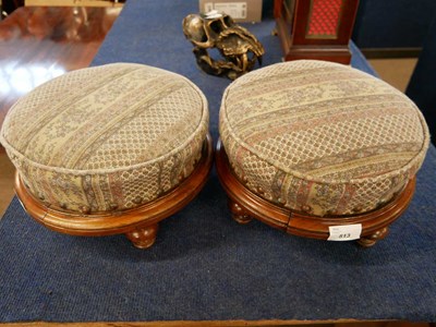 Lot 573 - Pair of small Victorian circular footstools,...