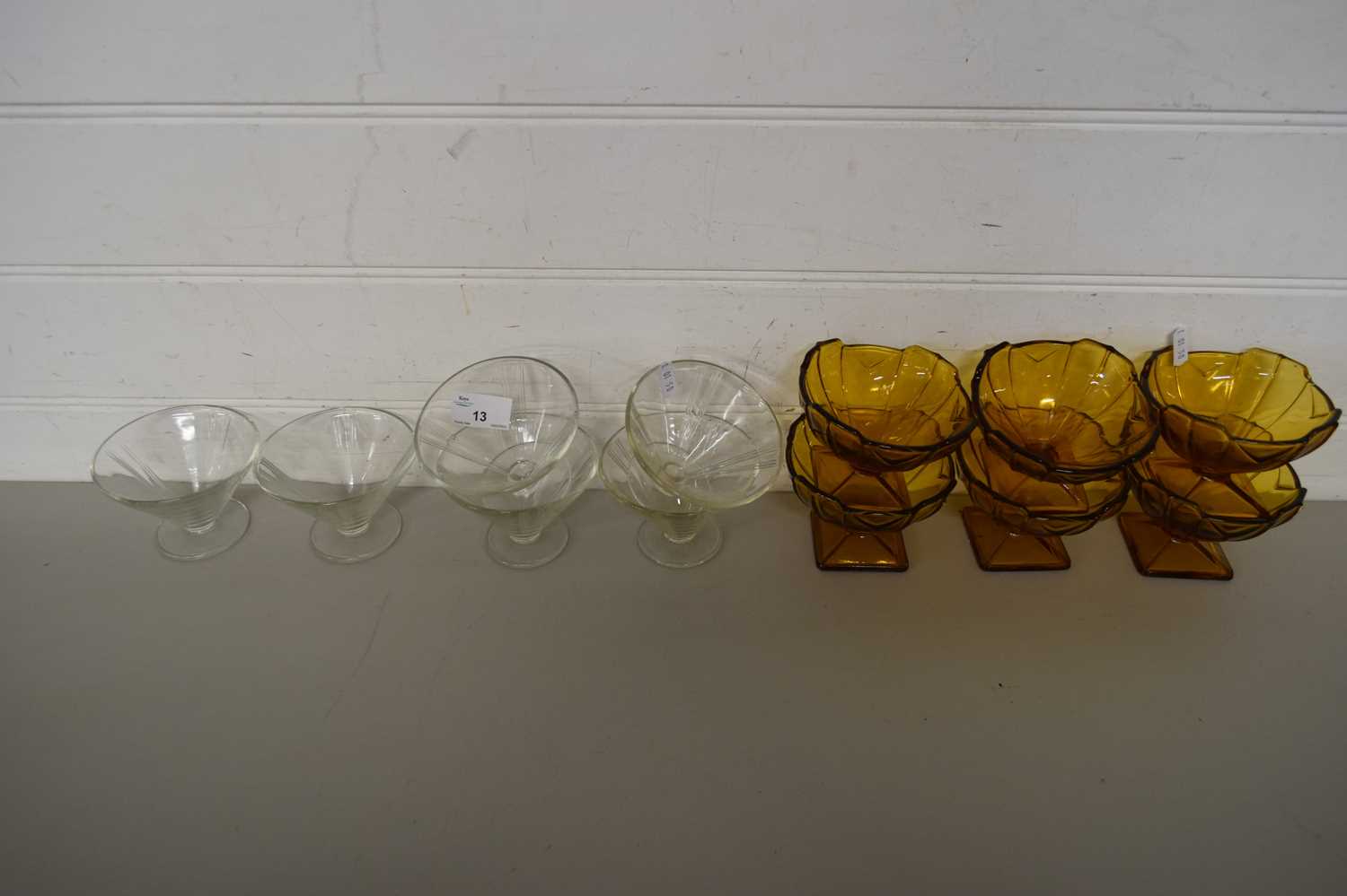 Lot 13 - SIX ART DECO GLASS DESSERT DISHES TOGETHER...