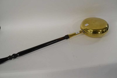 Lot 585 - A 19th Century brass warming pan with ebonised...