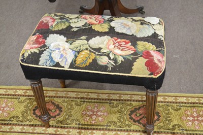 Lot 587 - An early Victorian mahogany framed stool of...