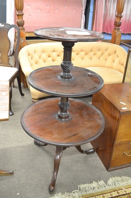 Lot 598 - A 19th Century mahogany three tiered dumb...