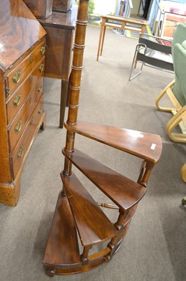 Lot 600 - Set of contemporary hardwood library steps in...