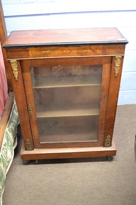 Lot 607 - A Victorian walnut veneered pier cabinet with...