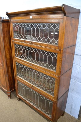 Lot 609 - Early 20th Century oak and lead glazed...