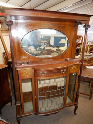 Lot 610 - An Edwardian side cabinet with moulded cornice,...