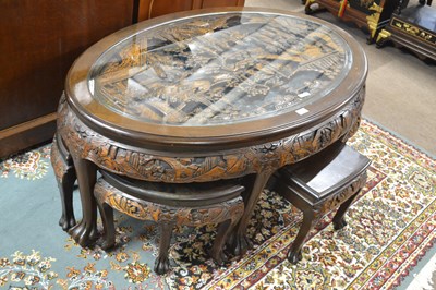 Lot 614 - A large 20th Century Chinese coffee table of...