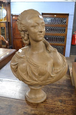 Lot 621 - A large terracotta bust of Madame L A Contesse...