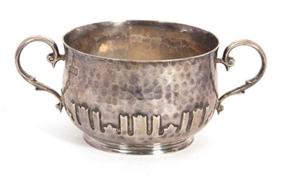 Lot 1 - A George V silver twin handled sugar bowl of...