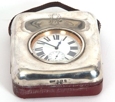 Lot 5 - A late Victorian silver fronted travel watch...