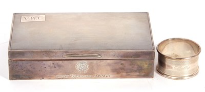 Lot 14 - An Elizabeth II silver table cigarette box of...