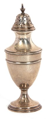 Lot 26 - An Edwardian silver caster of urn form having...